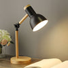 Lampe de Chevet Bois Métal Noir