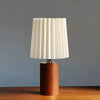 Lampe de Chevet Pied Bois Abat Jour Blanc