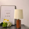 Lampe de Chevet Pied Bois avec Abat Jour Blanc