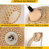 Lampe de Chevet Suspendu en Rotin